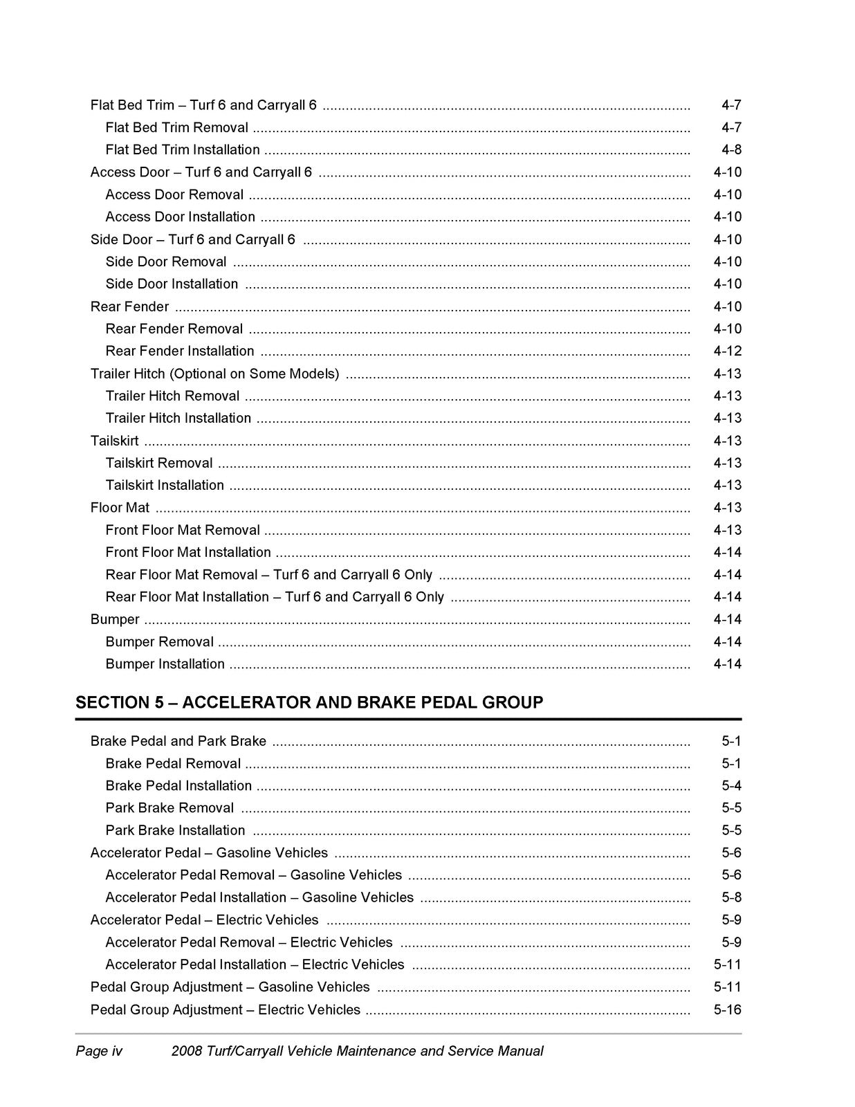 CLUB CAR Turf 1 2 6 Carryall 1 2 Plus 6 Maintenance And Service Manual 2008