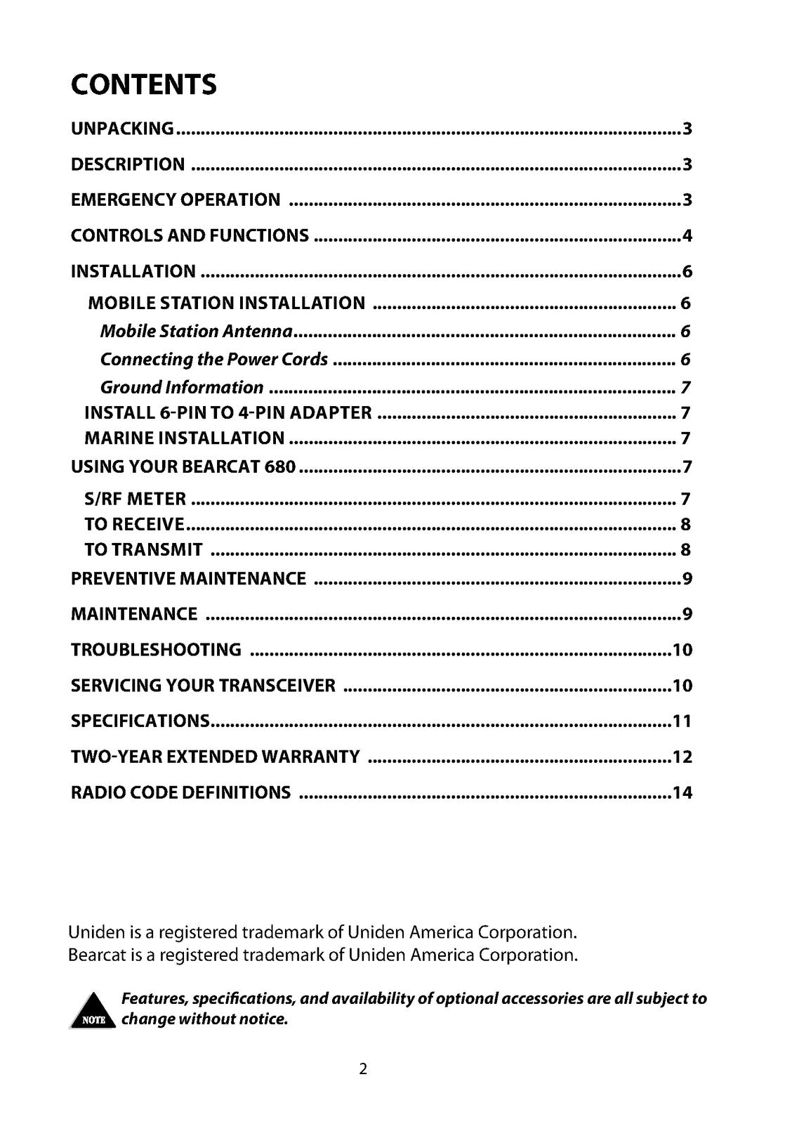 UNIDEN Bearcat 680 CB Radio Owners Manual - STEEL WIRE BOUND - TOUGH COVERS