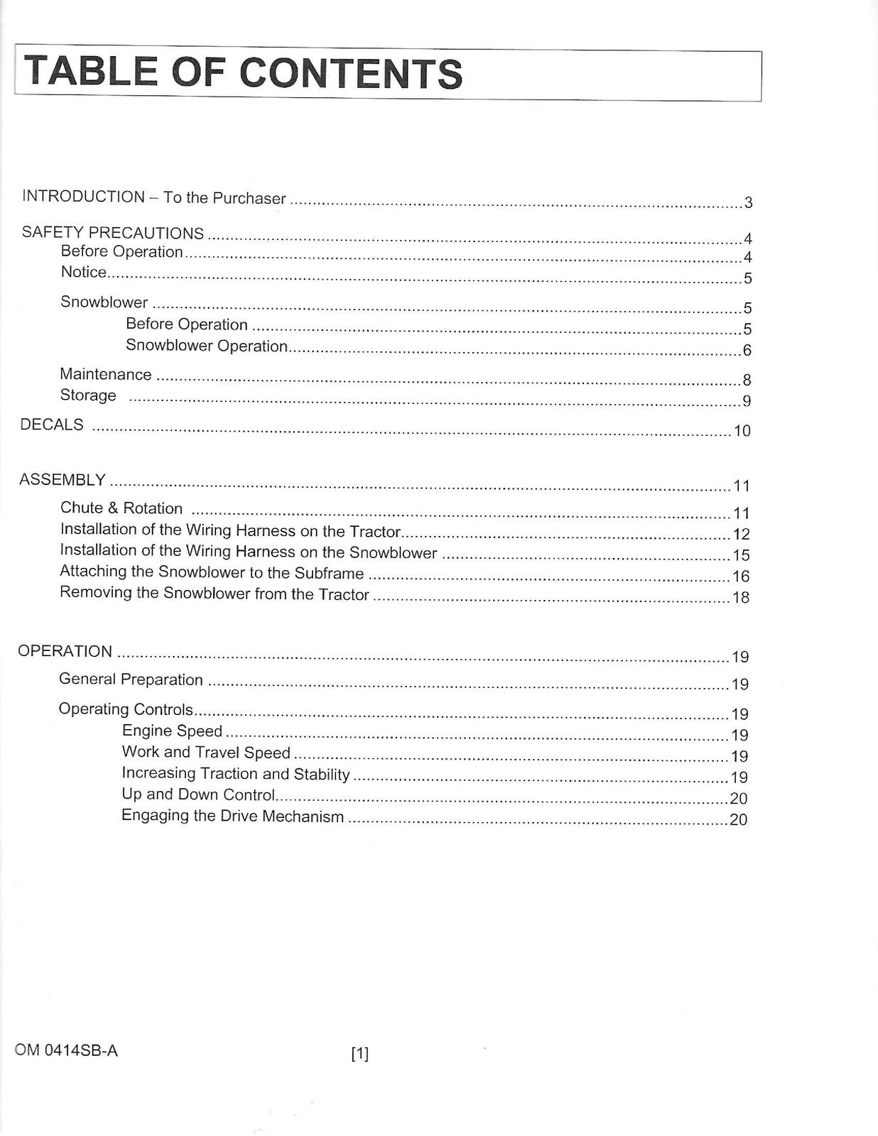 KUBOTA GR2846A 46 Inch Fun Connect Snowblower Manual - WIRE BOUND - TOUGH COVERS