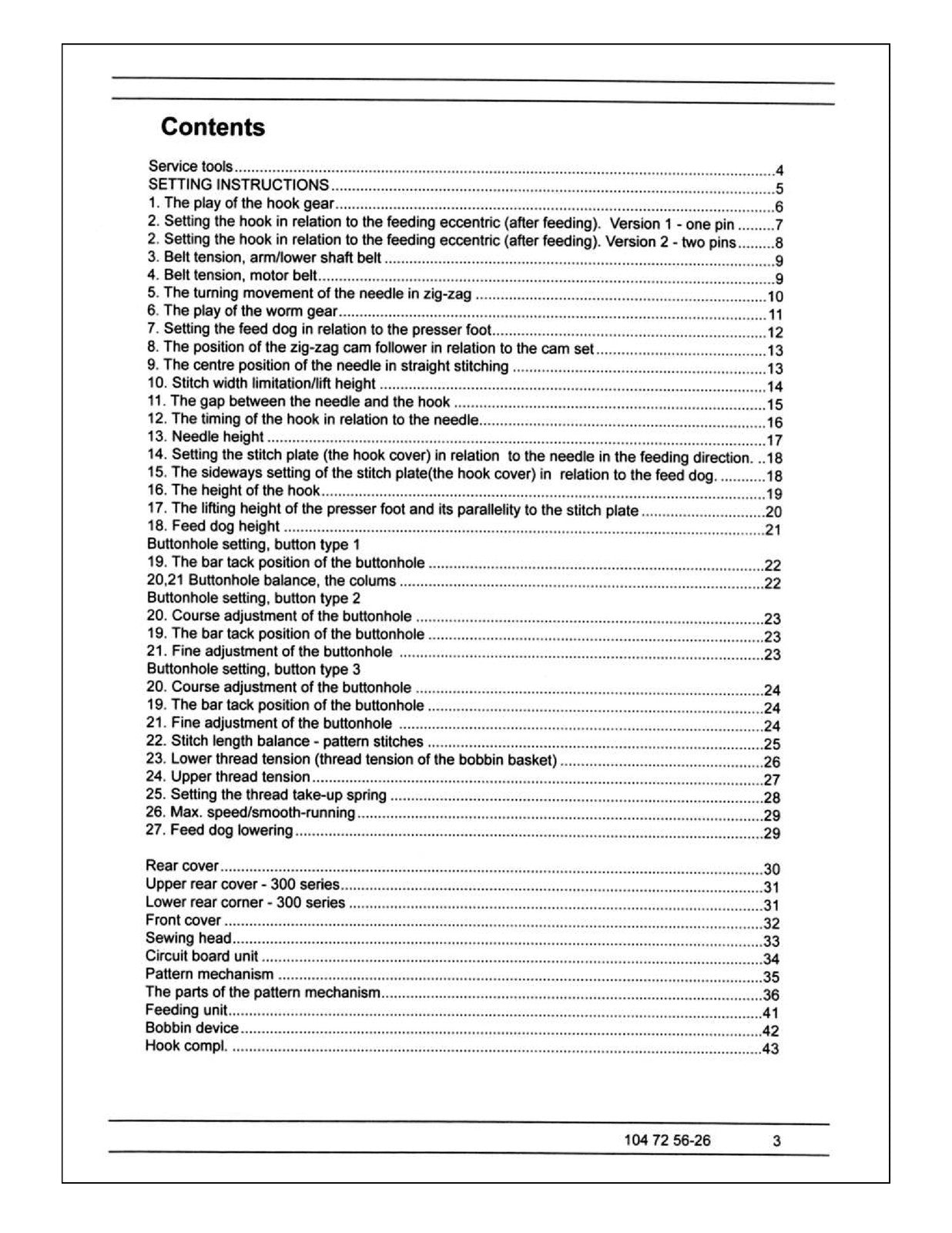 HUSQVARNA VIKING 2000 Series Sewing Machine Service Manual - WIRE BOUND - COVERS