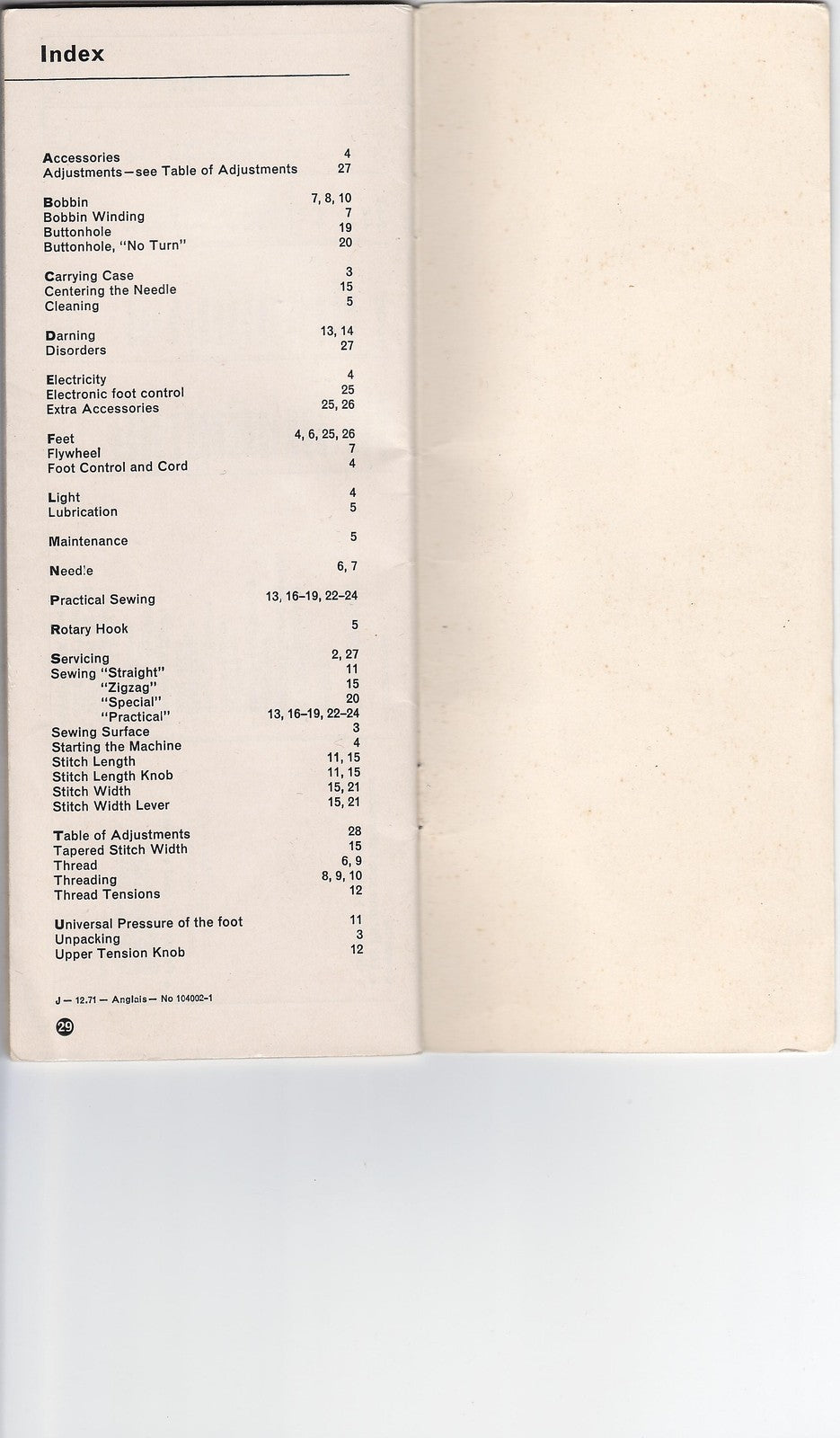 ELNA Cl 11 13 21 23 31 33 Plana Sewing Machine Instruction Manual - WIRE BOUND