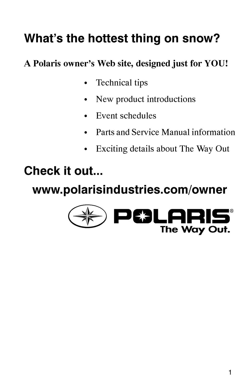 POLARIS 2004 Edge 121 Track Snowmobile Owners Manual - WIRE BOUND - TOUGH COVERS