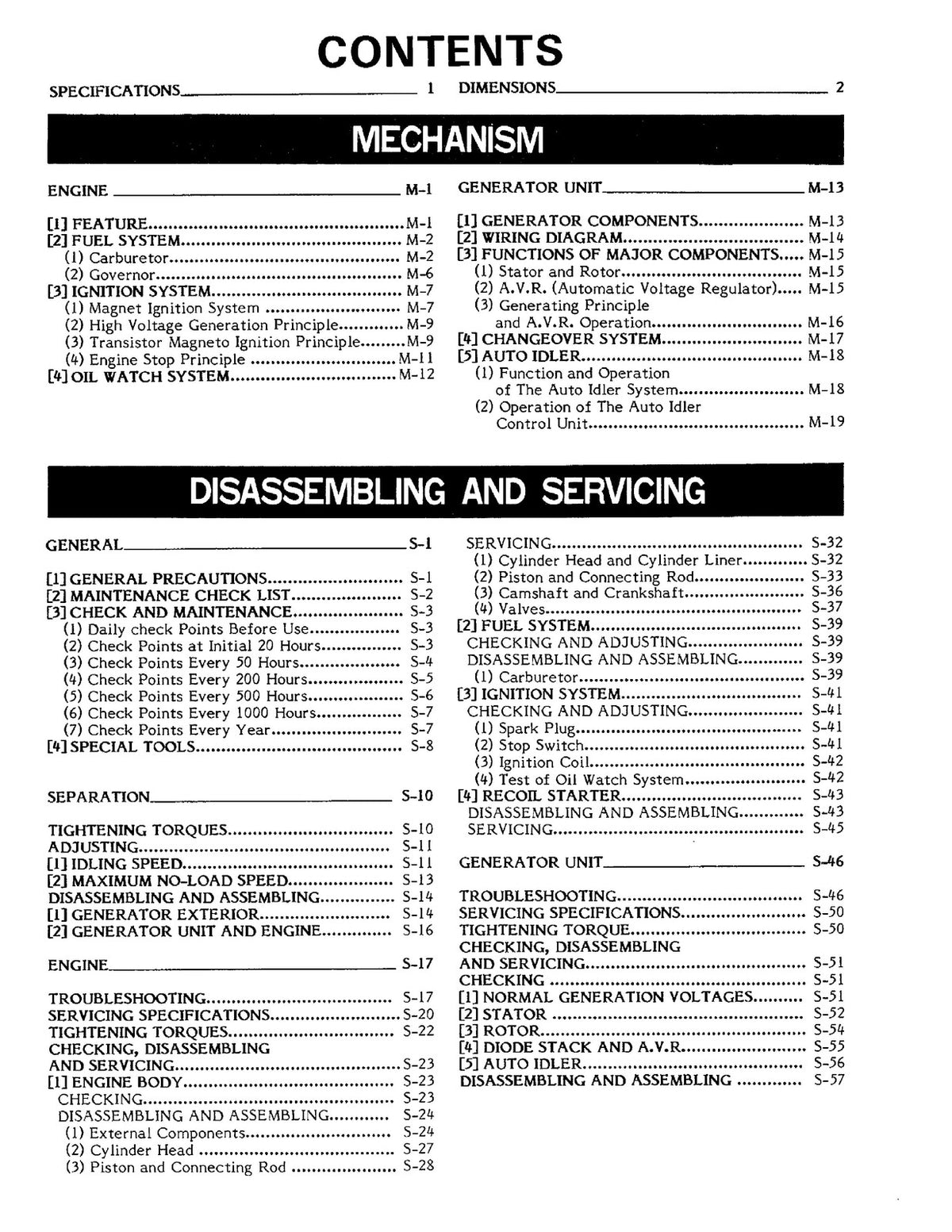 ONAN K3200 K3500 Portable Generator Service Manual 1990 - WIRE BOUND - COVERS
