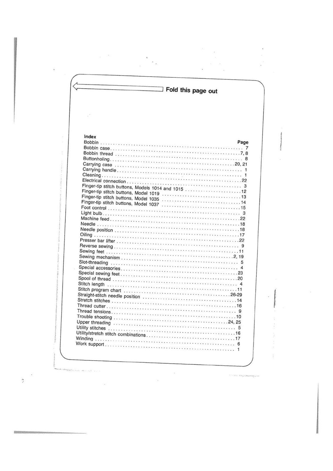 PFAFF Tipmatic 1014 1015 1019 1035 1037 Instruction Book Manual - WIRE BOUND
