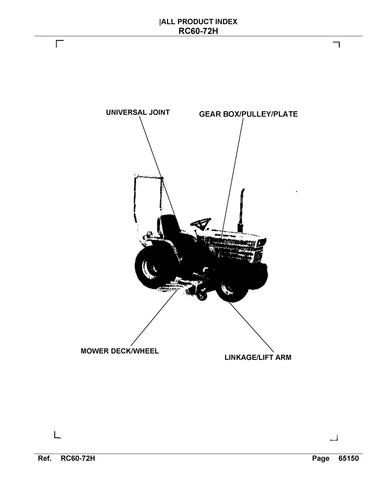 KUBOTA RC60-72H Parts Manual - STEEL WIRE BOUND - PROTECTIVE COVERS
