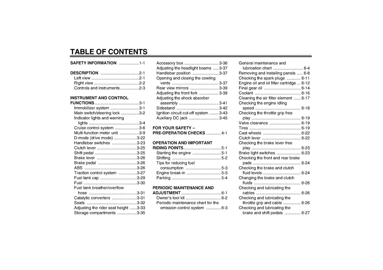 YAMAHA FJR1300A Owners Manual 2012 - STEEL WIRE BOUND - PROTECTIVE COVERS
