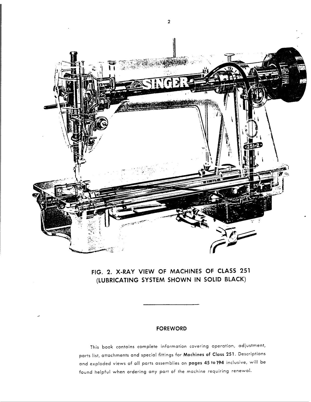 SINGER 251 Sewing Machine Service Manual - STEEL WIRE BOUND - PROTECTIVE COVERS