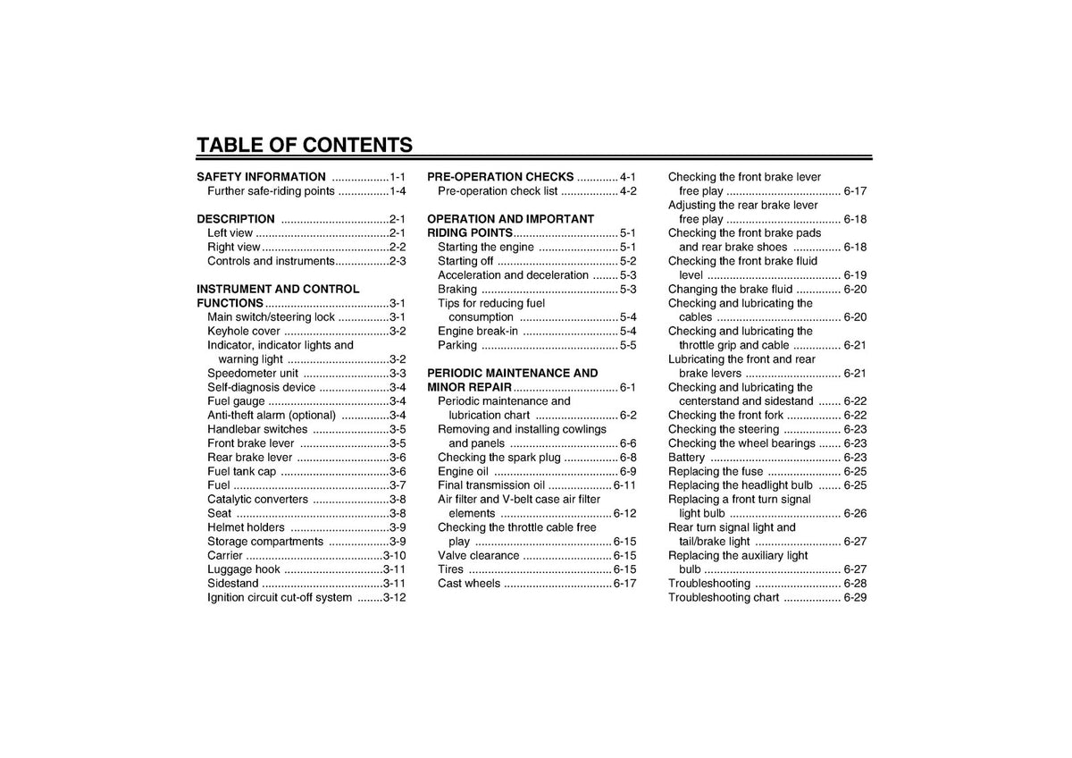 YAMAHA XC125E Scooter Owners Manual 2007 - STEEL WIRE BOUND - PROTECTIVE COVERS