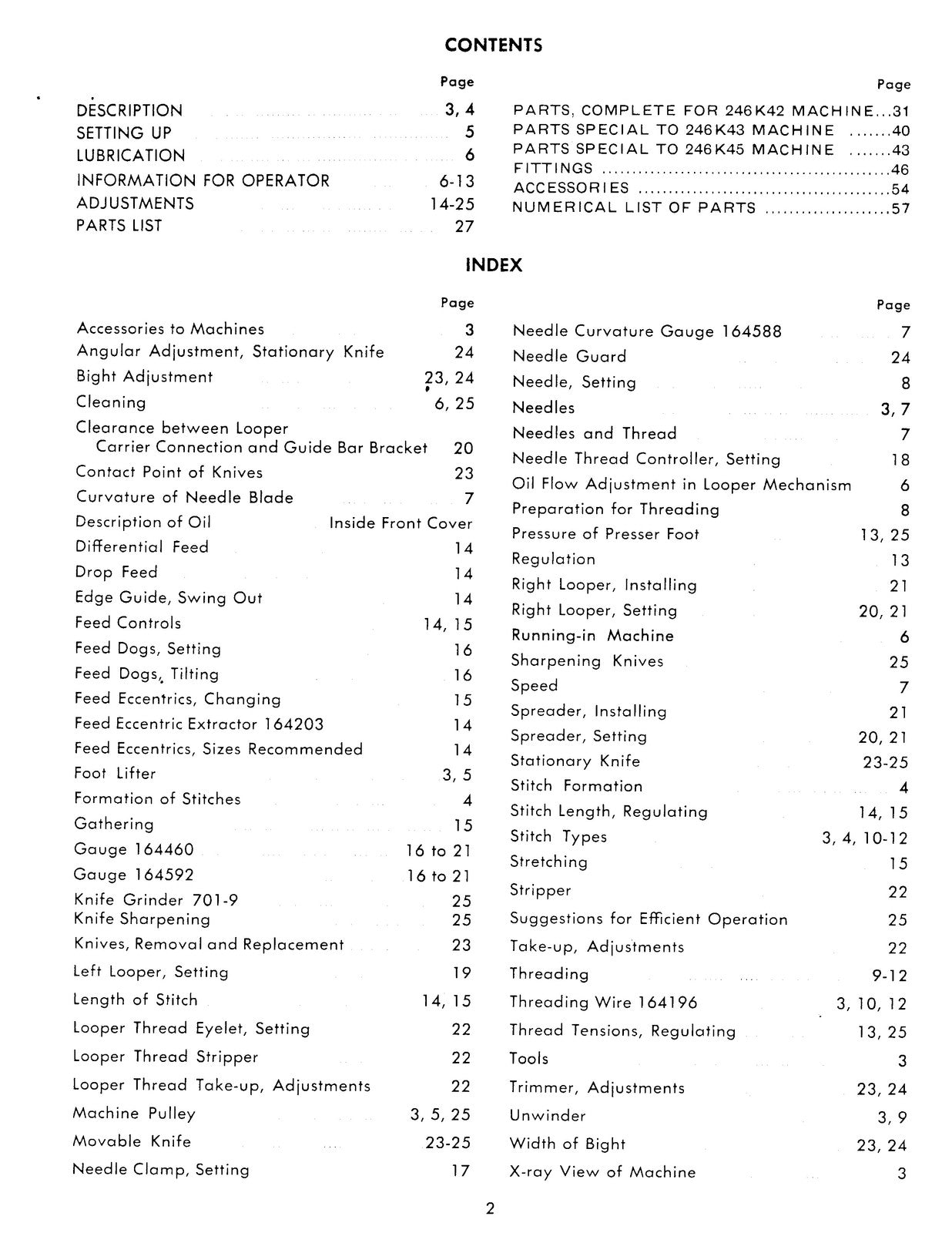 SINGER 246K42 246K43 246K45 Sewing Machine Service Manual - WIRE BOUND - COVERS