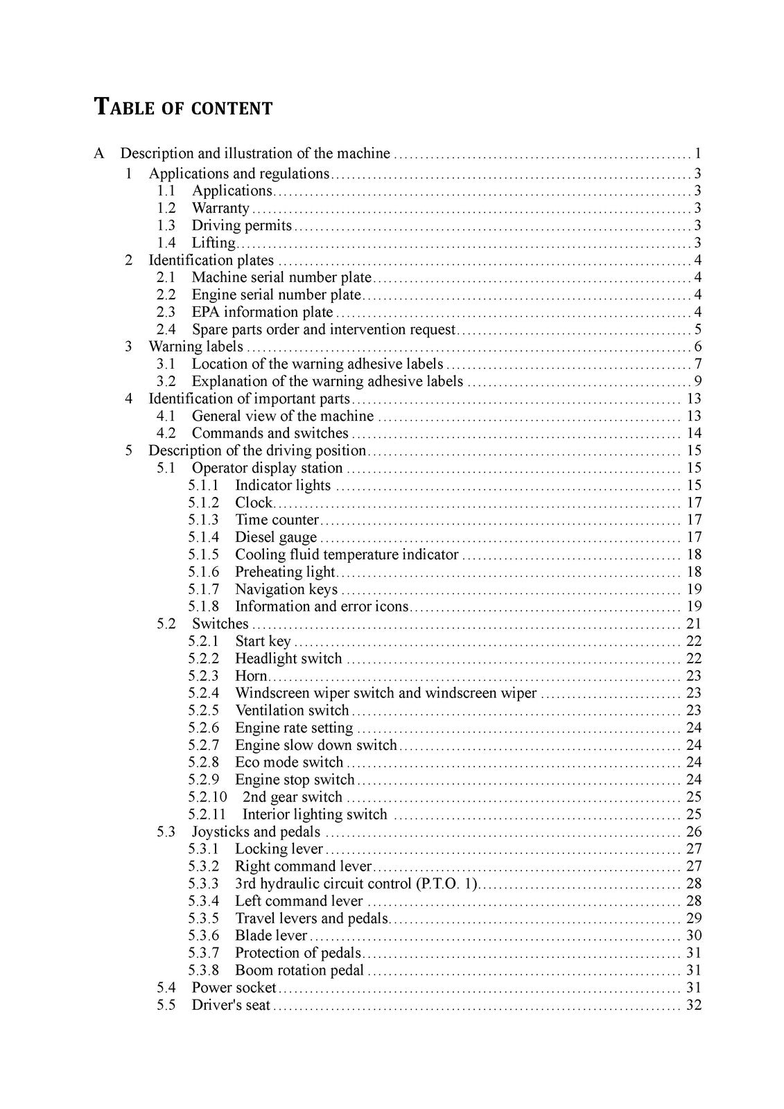 YANMAR ViO38-6 Mini Excavator User Operation and Maintenance Manual - WIRE BOUND
