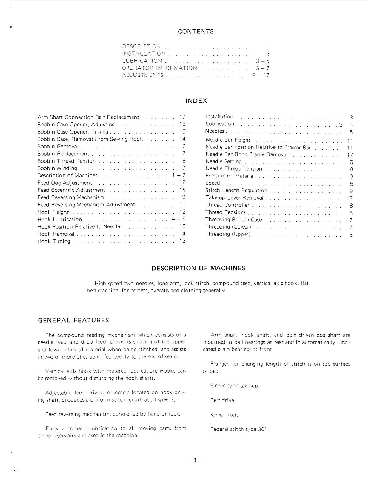 SINGER 212U141 Sewing Machine Service Manual - STEEL WIRE BOUND - TOUGH COVERS