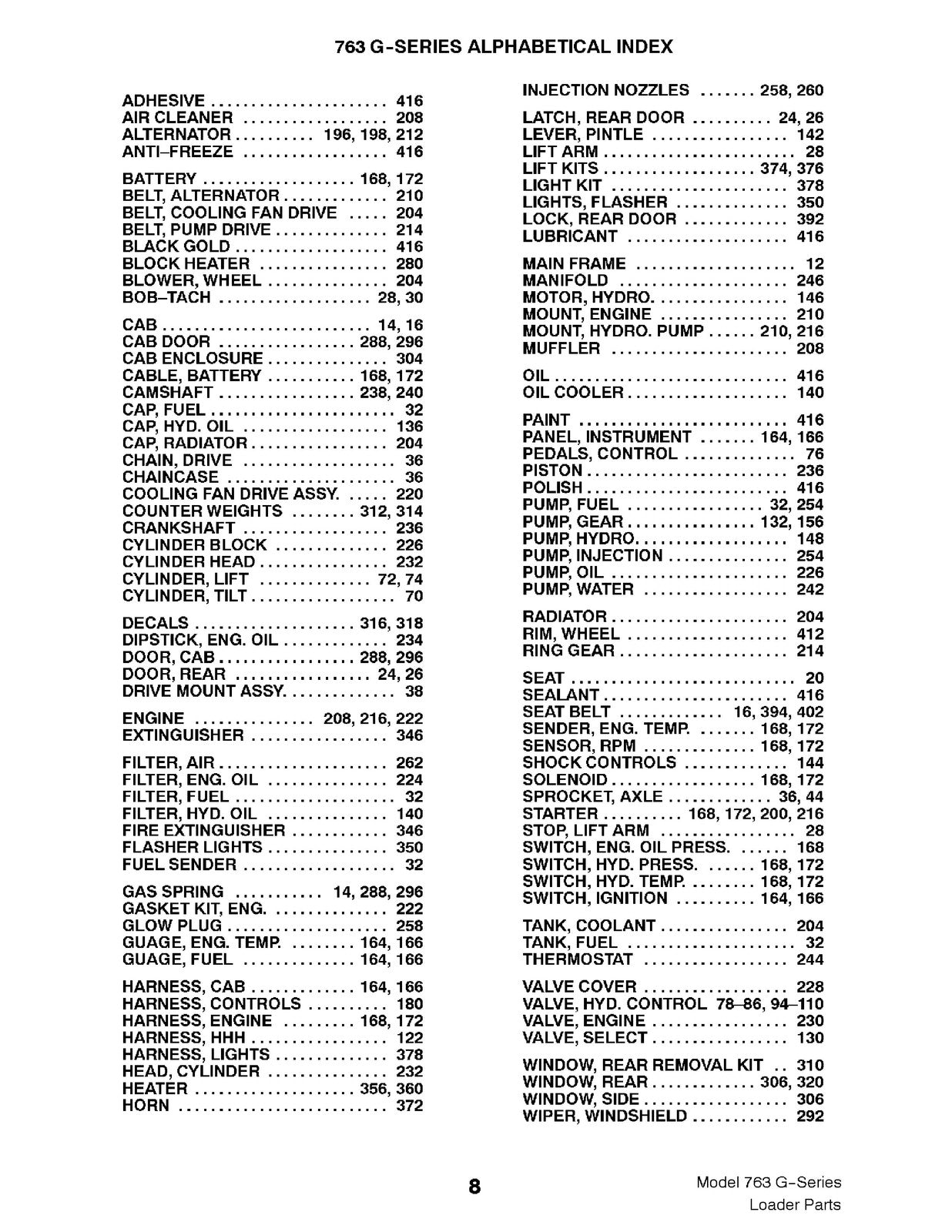 BOBCAT 763 G-Series Parts Manual SN 512250001 512450001 512620001 Up - BOUND