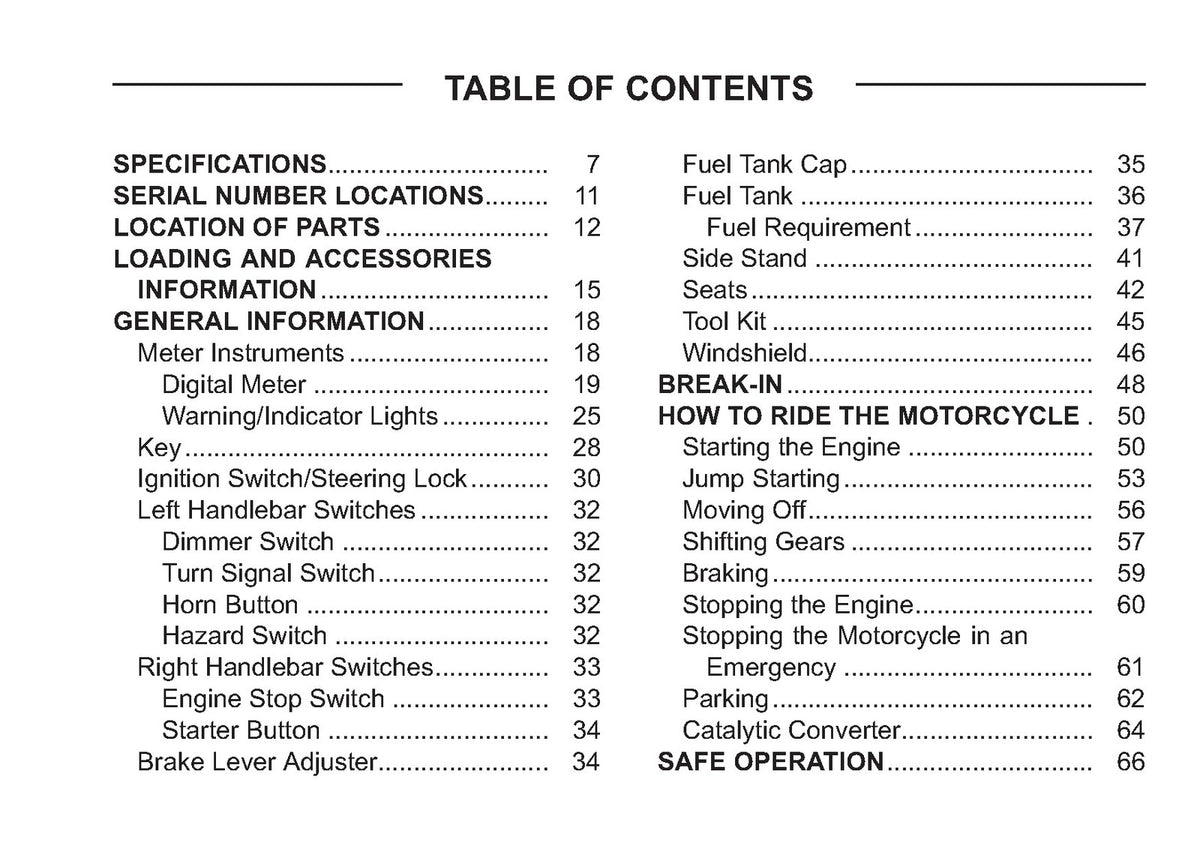 KAWASAKI Ninja 1000 Owners Manual 2011 - STEEL WIRE BOUND - PROTECTIVE COVERS