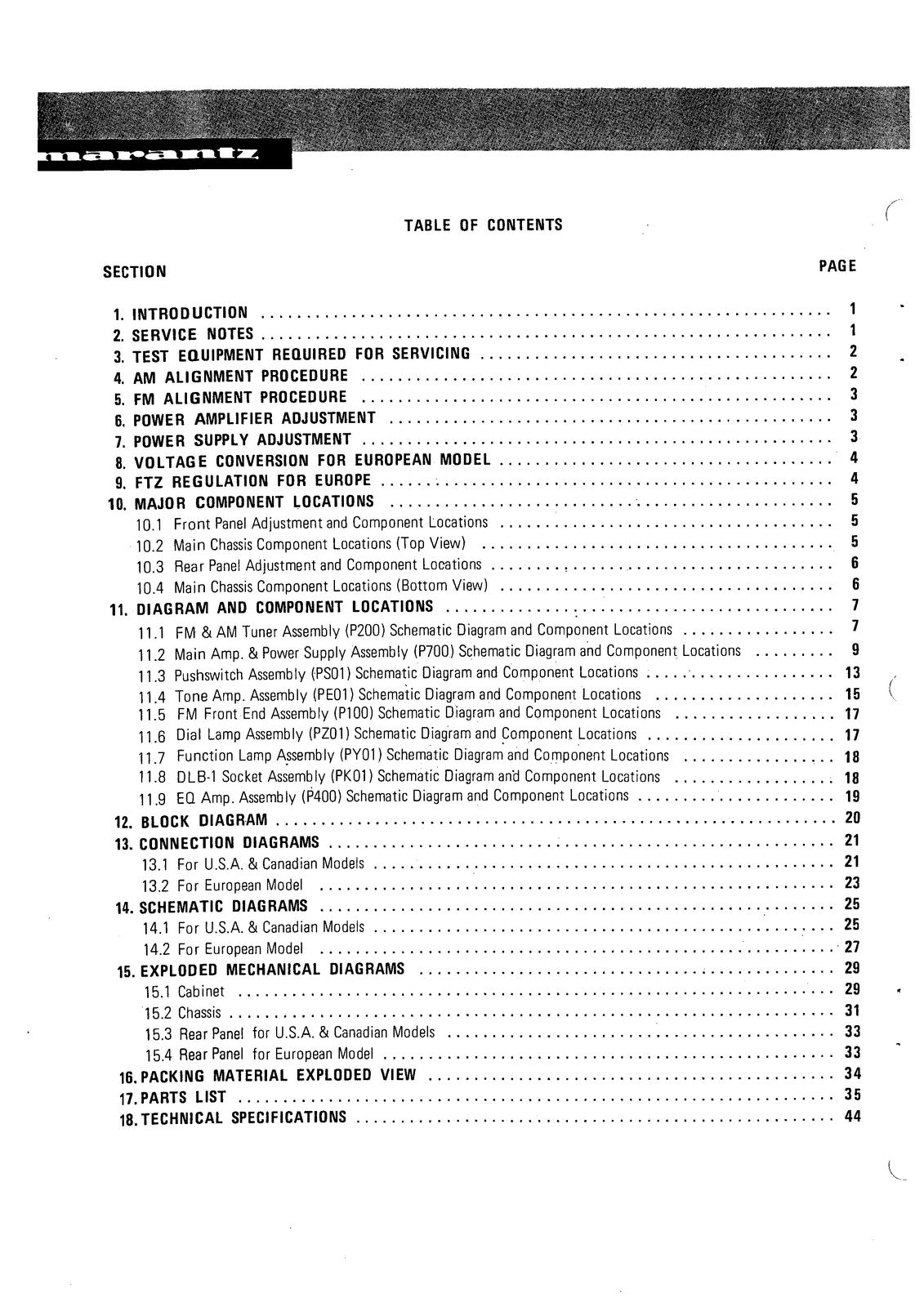 MARANTZ 2252B Stereophonic Receiver Service Manual - WIRE BOUND - TOUGH COVERS