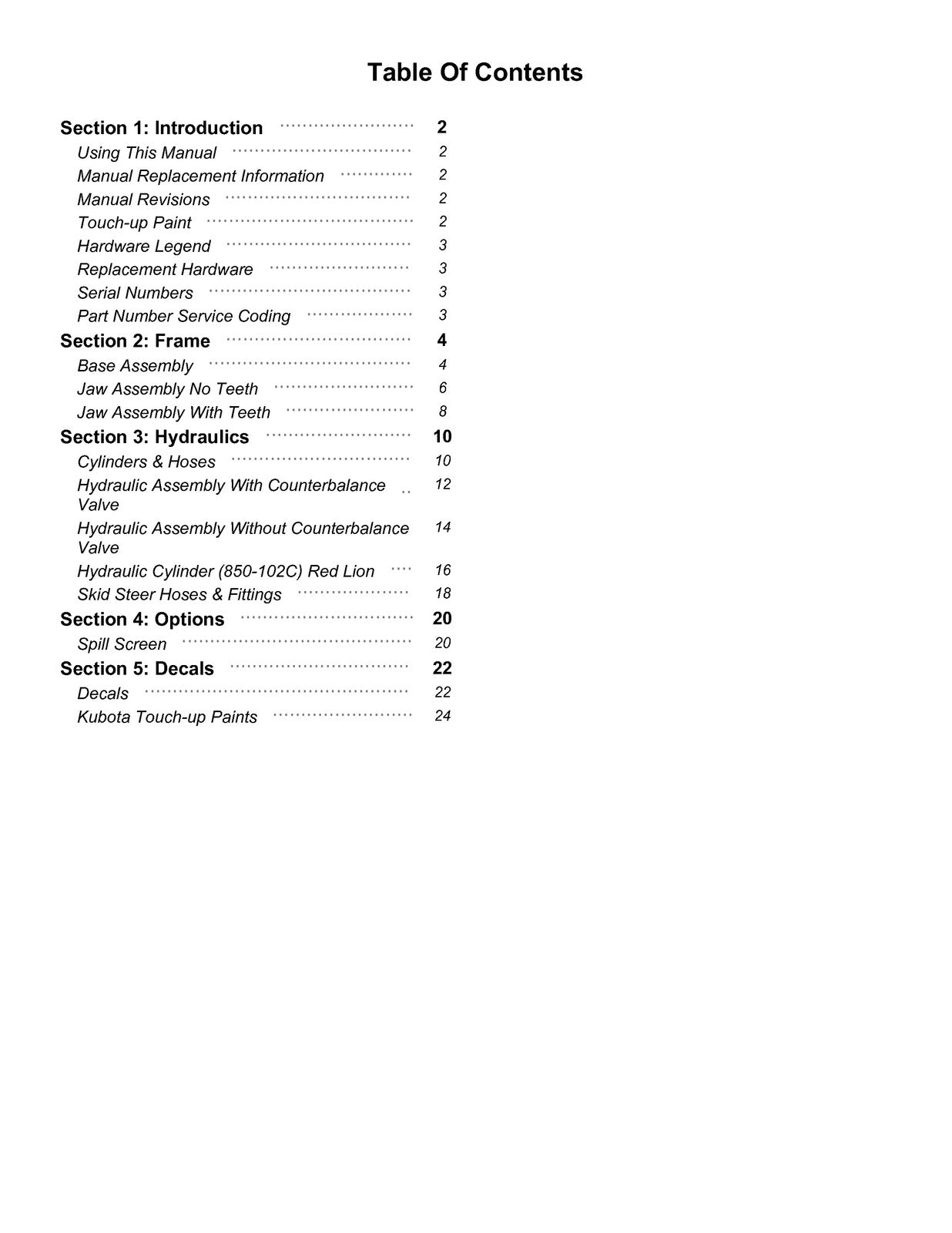 LAND PRIDE CB25 Series Combination Buckets Parts Manual 2025 - WIRE BOUND