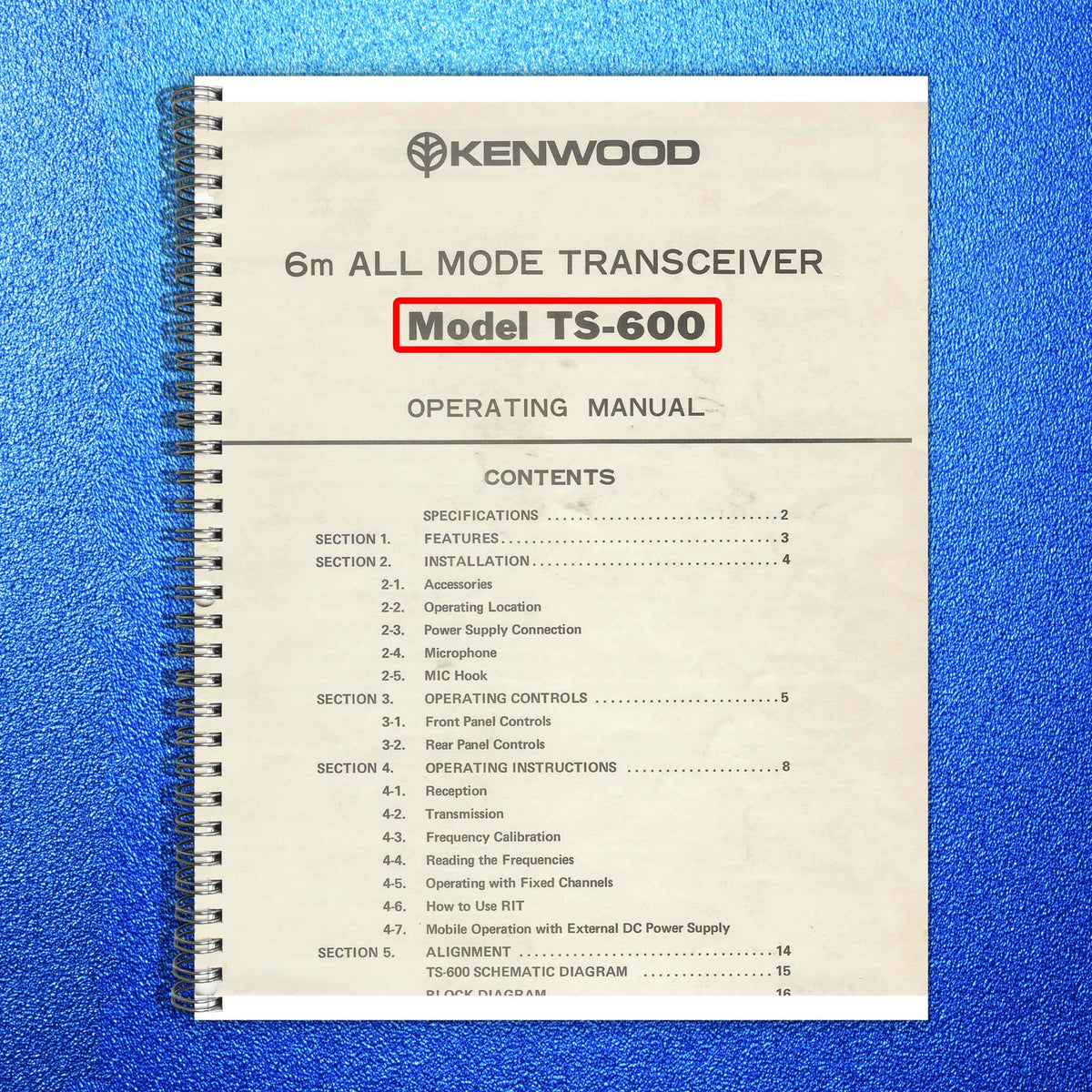 KENWOOD TS-600 TS-700 6m 2m Transceiver Operators Manual BUNDLE - WIRE BOUND