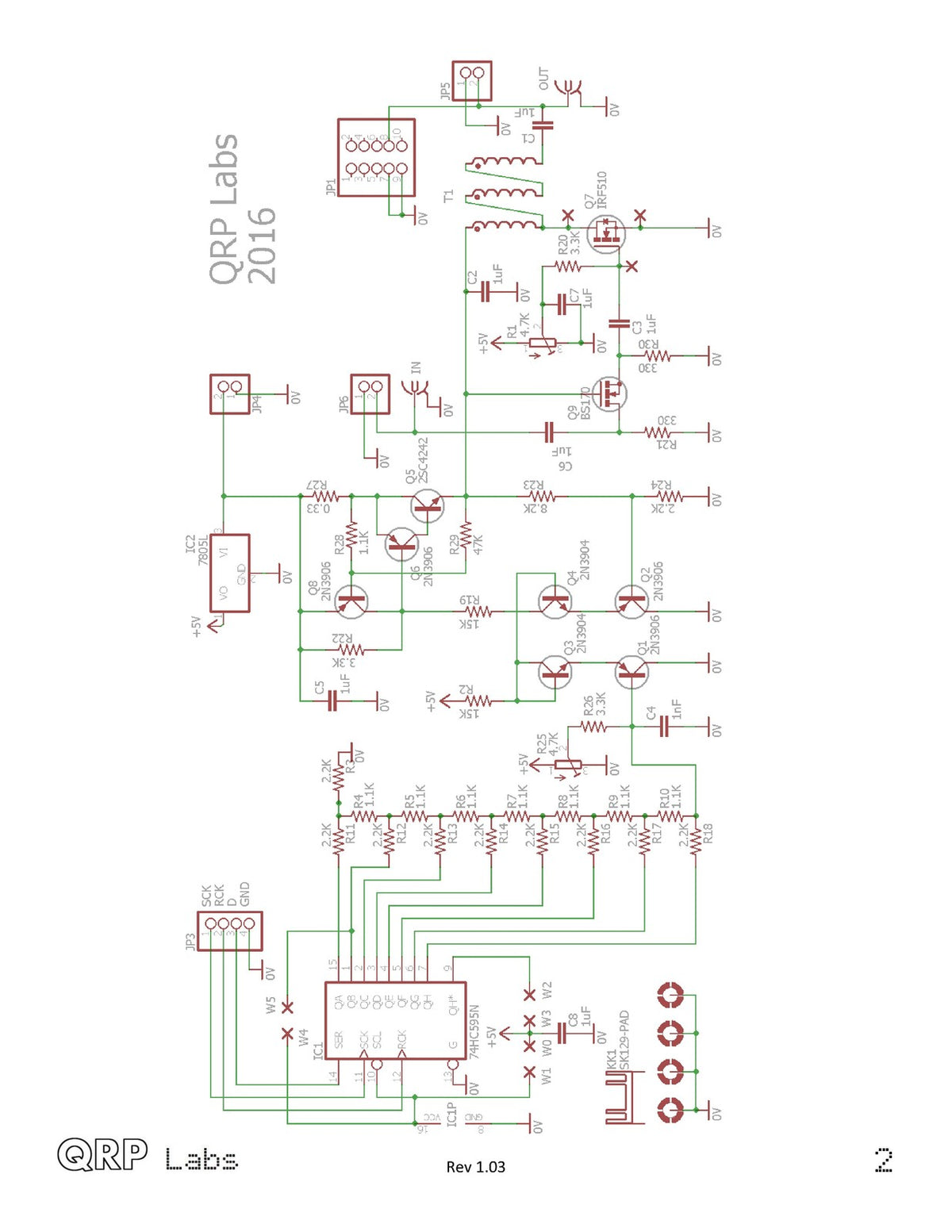 QRP LABS PA 5W HF Kit Assembly Instructions Manual 2016 - WIRE BOUND - COVERS