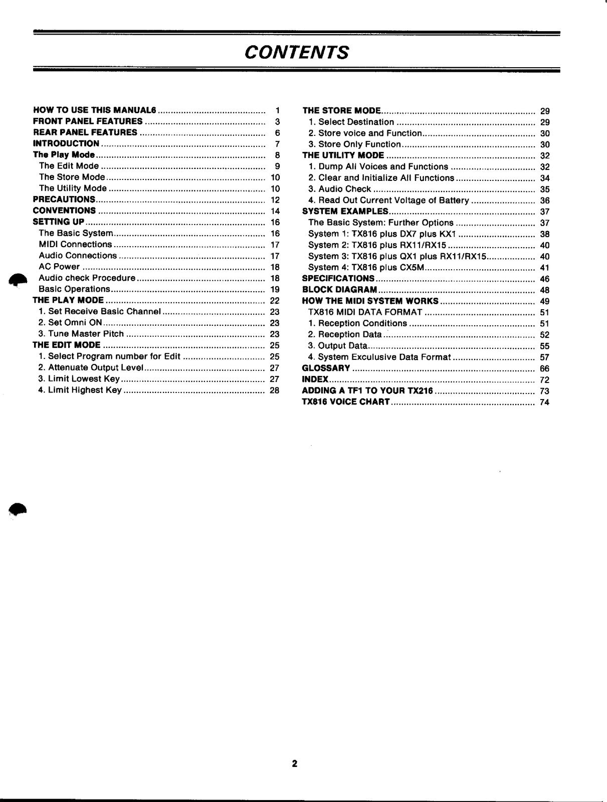 YAMAHA TX216 TX816 FM Tone Generator System Owners Manual - WIRE BOUND - COVERS