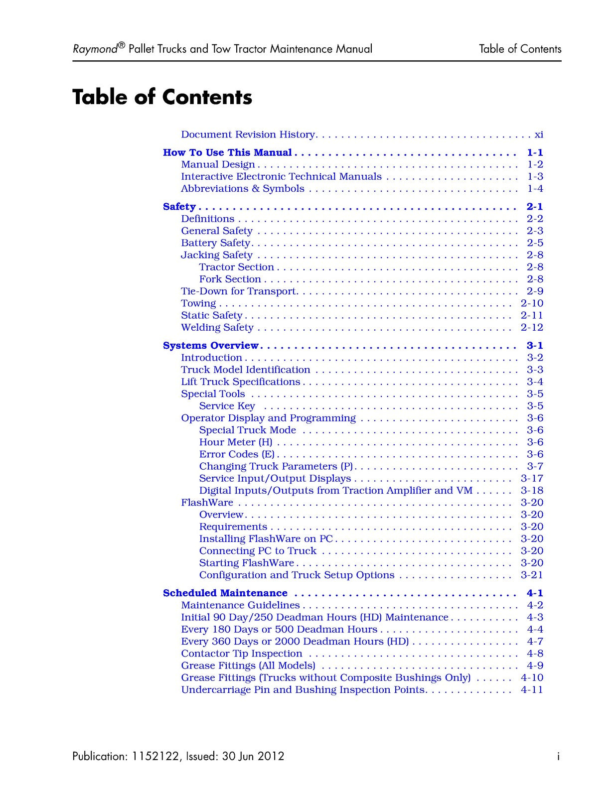 RAYMOND 8310 8410 8510 8610 Pallet Truck Maintenance Manual 2012, FOLDOUTS