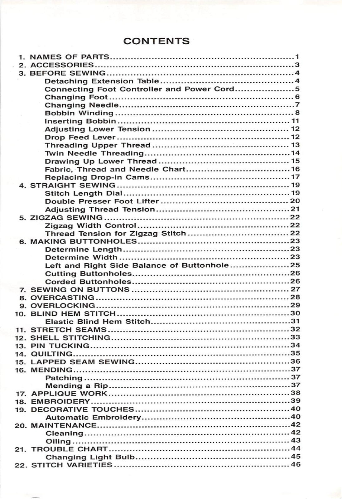 TOYOTA 2700 Sewing Machine Instruction Manual - BOUND - COVERS - XL FOLDOUTS