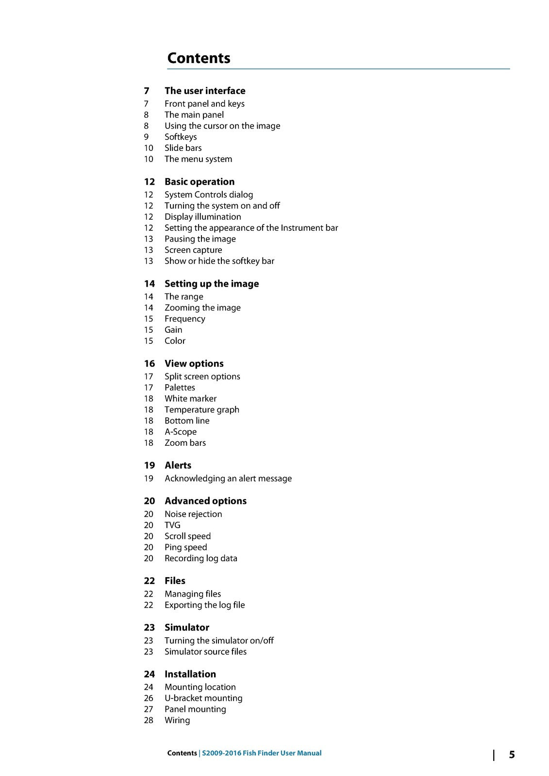 SIMRAD S2009-S2016 Fish Finder User Manual - STEEL WIRE BOUND - TOUGH COVERS