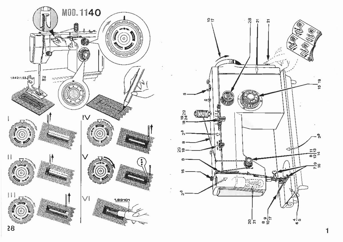 ALFA 1120 1129 1140 Sewing Machine Instruction Manual - WIRE BOUND - COVERS