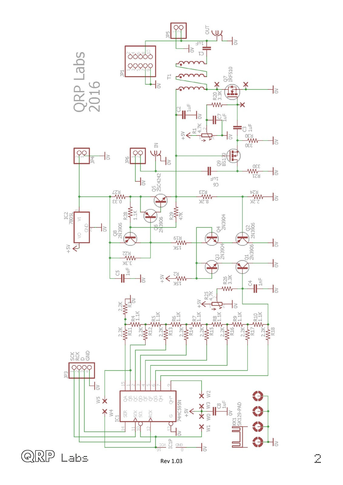 QRP LABS 5W HF PA Kit Assembly Instructions Manual 2016 - WIRE BOUND - COVERS