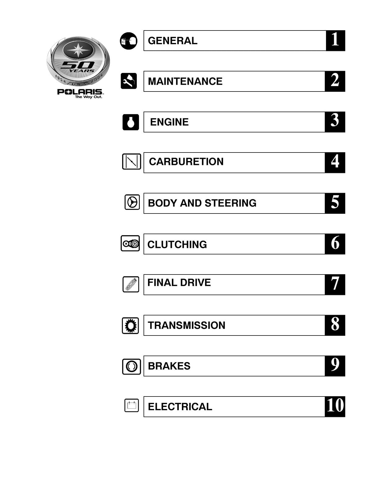 POLARIS Sportsman 6X6 Service Manual 2004-2005 - BOUND - COVERS - XL FOLDOUTS