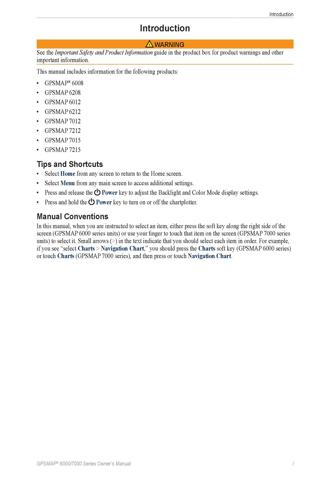 GARMIN GPSMAP 6000 7000 Series Owners Manual - STEEL WIRE BOUND - TOUGH COVERS