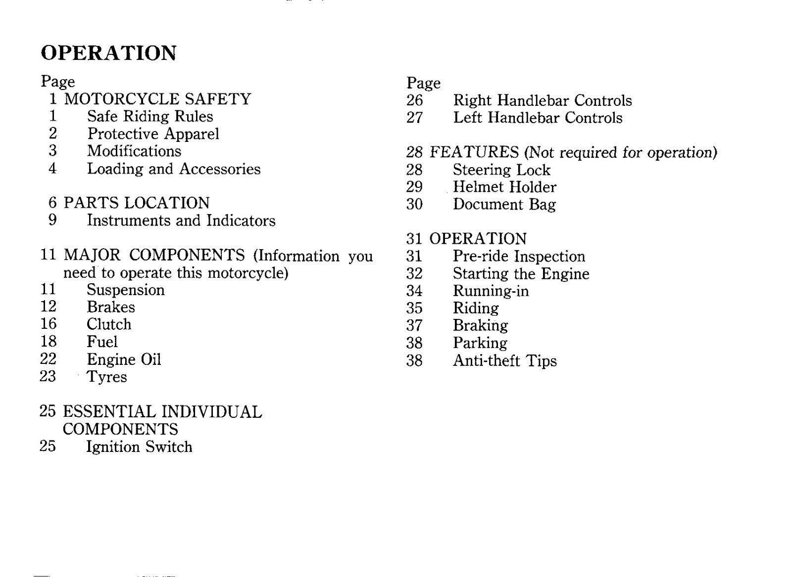HONDA CD250U Owners Manual 1988 - BOUND - COVERS - XL FOLDOUT PAGES