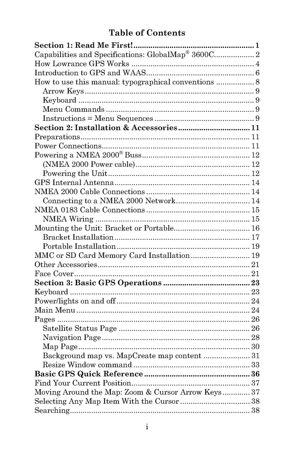 LOWRANCE GlobalMap 3600C iGPS Mapping GPS Receiver Instructions Manual 2006