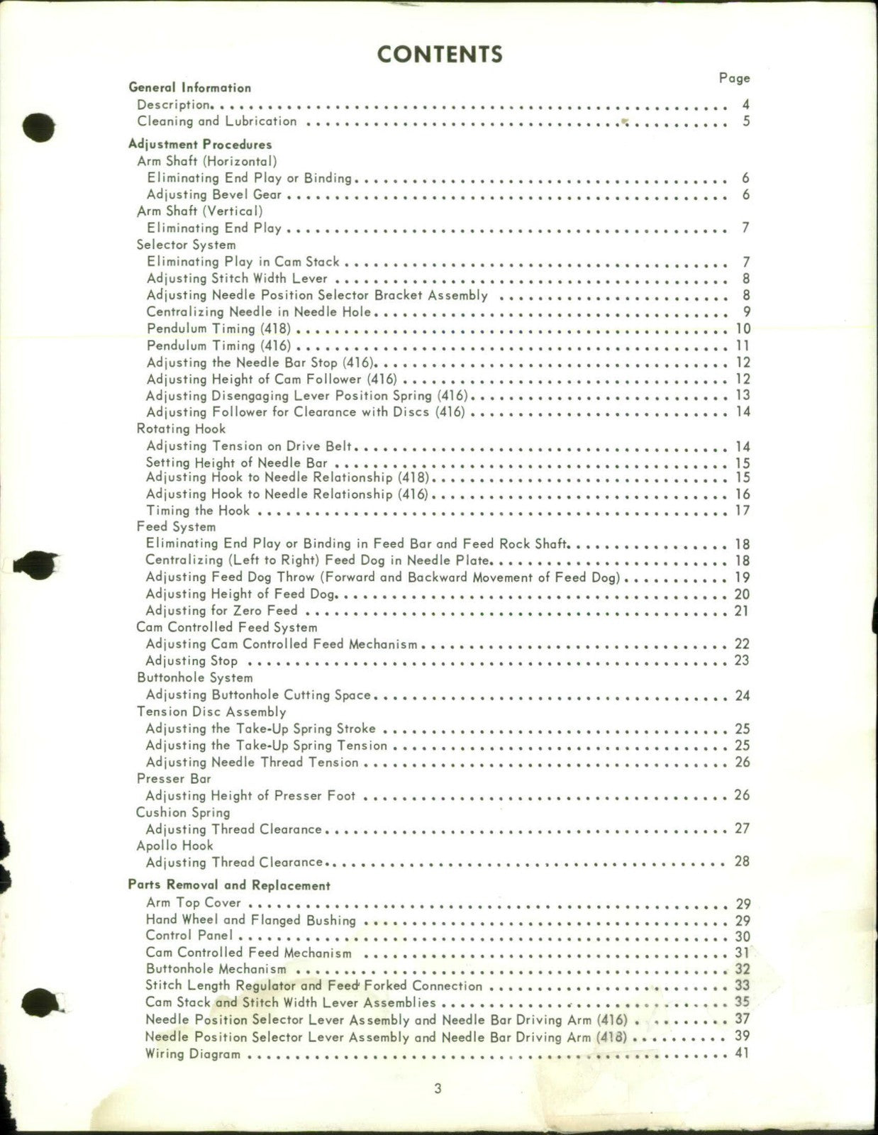 SINGER 416 418 Sewing Machine Service Manual - STEEL WIRE BOUND - TOUGH COVERS