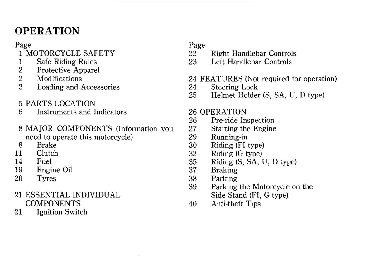 HONDA Z50J Owners Manual 1990 - BOUND - COVERS - XL FOLDOUT PAGES