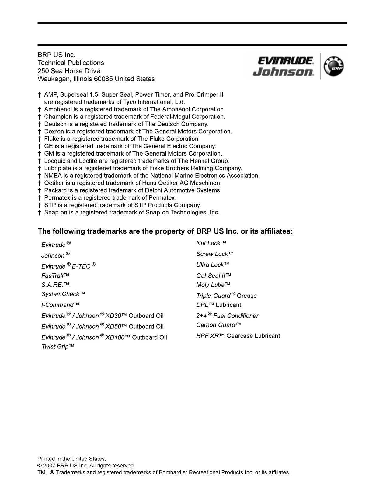 EVINRUDE 40 50 60 65 E-TEC Outboard Engine Service Manual, FOLDOUTS