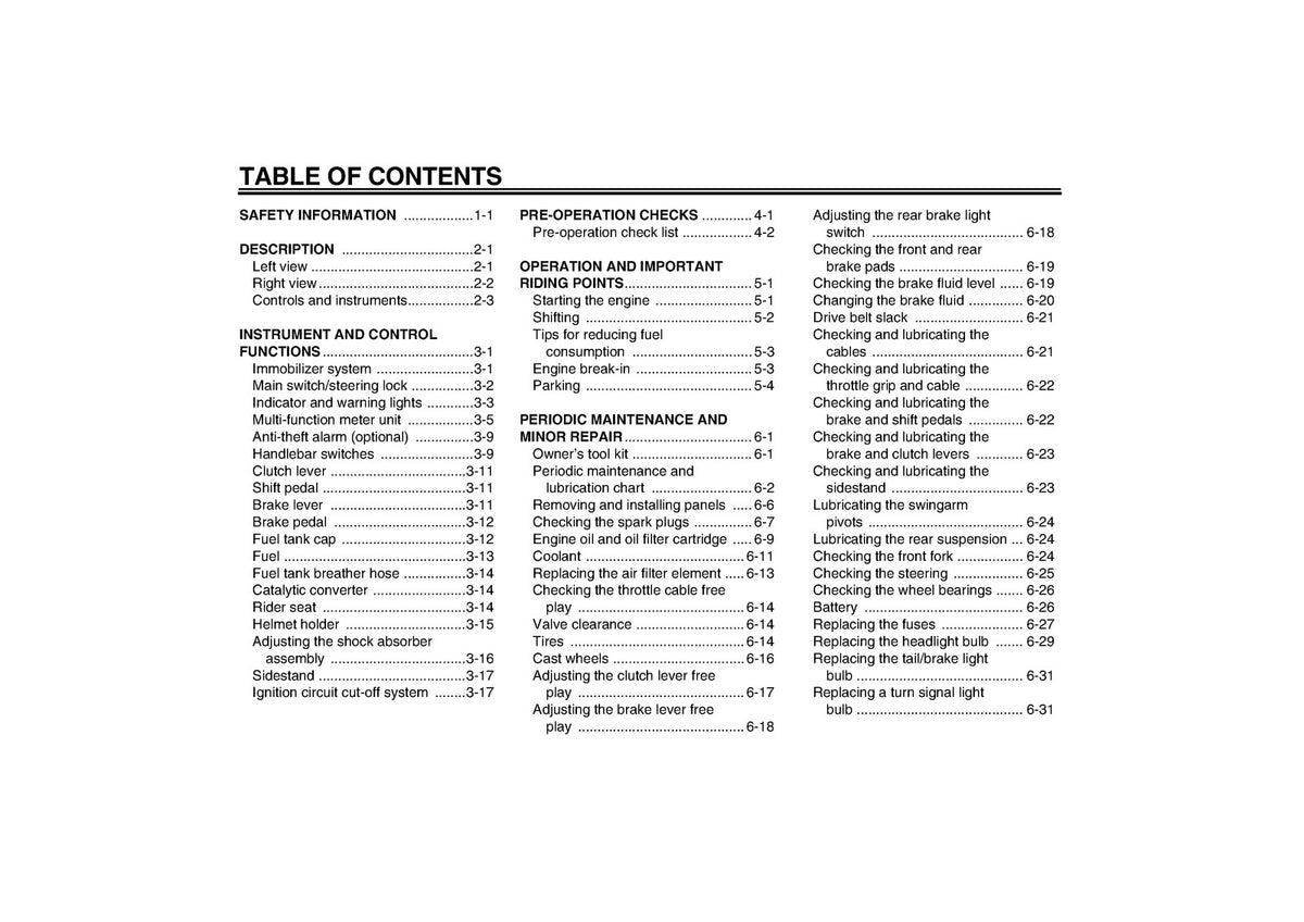 YAMAHA XVS1300A Owners Manual 2007 - STEEL WIRE BOUND - PROTECTIVE COVERS