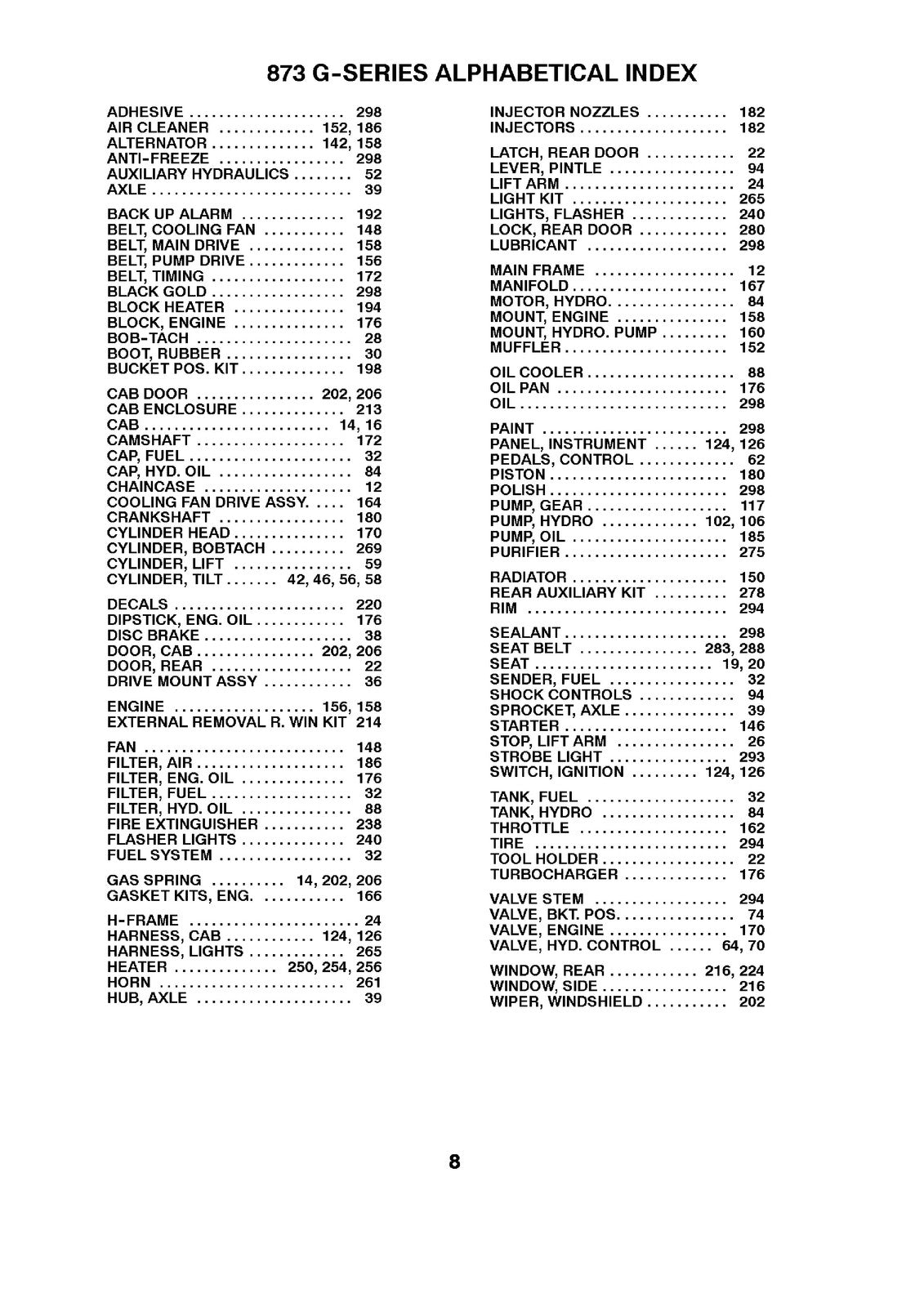 BOBCAT 873 G Series Parts Manual SN 514140001 514240001 517911001 Up - BOUND