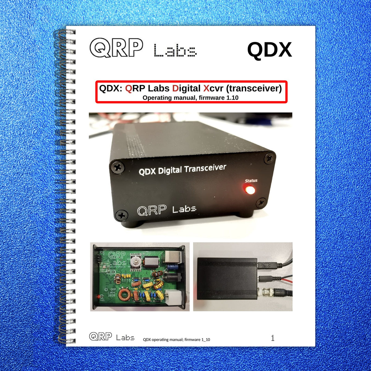 QRP LABS QDX QMX Transceiver Operators Manual BUNDLE - WIRE BOUND - TOUGH COVERS