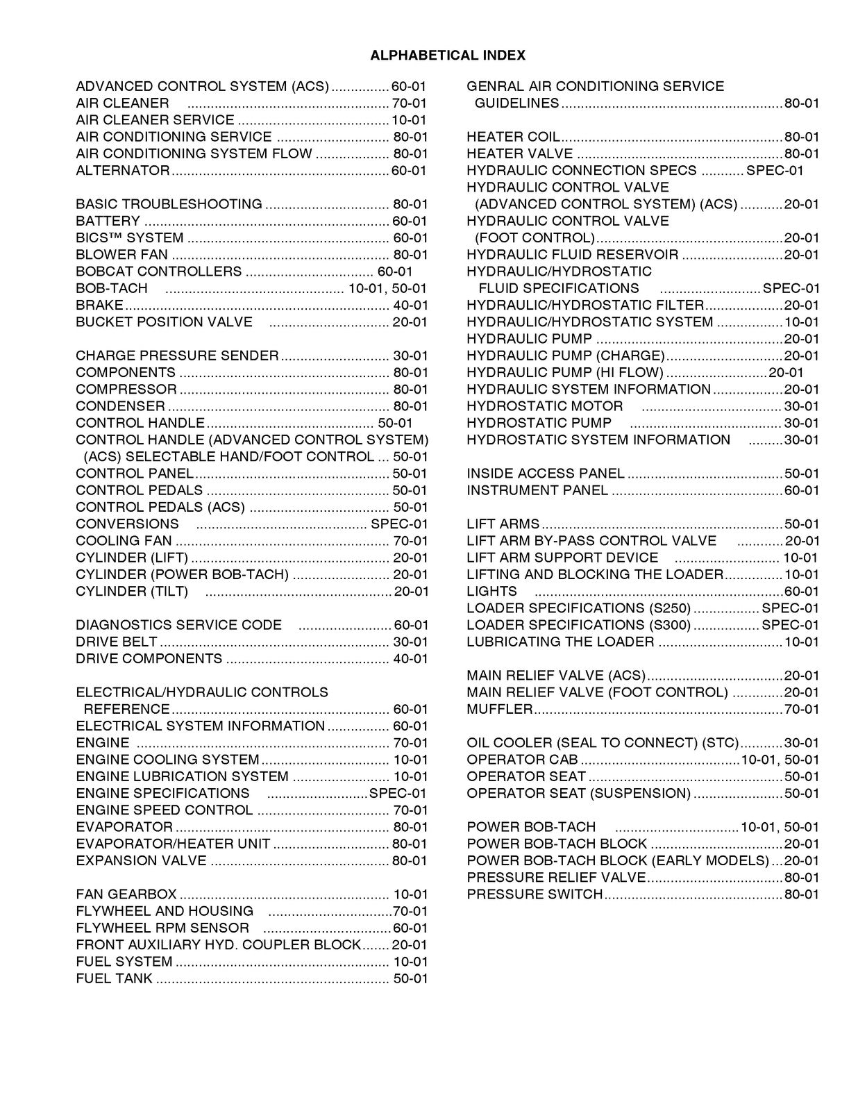 BOBCAT T250 Turbo High Flow SERVICE MANUAL SN 523111001 SN 523011001 and Up