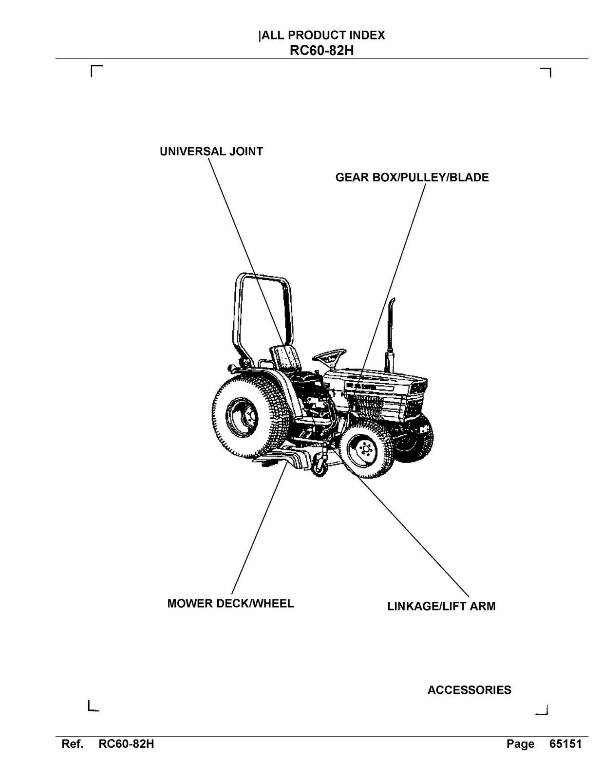 KUBOTA RC60-82H Parts Manual - STEEL WIRE BOUND - PROTECTIVE COVERS
