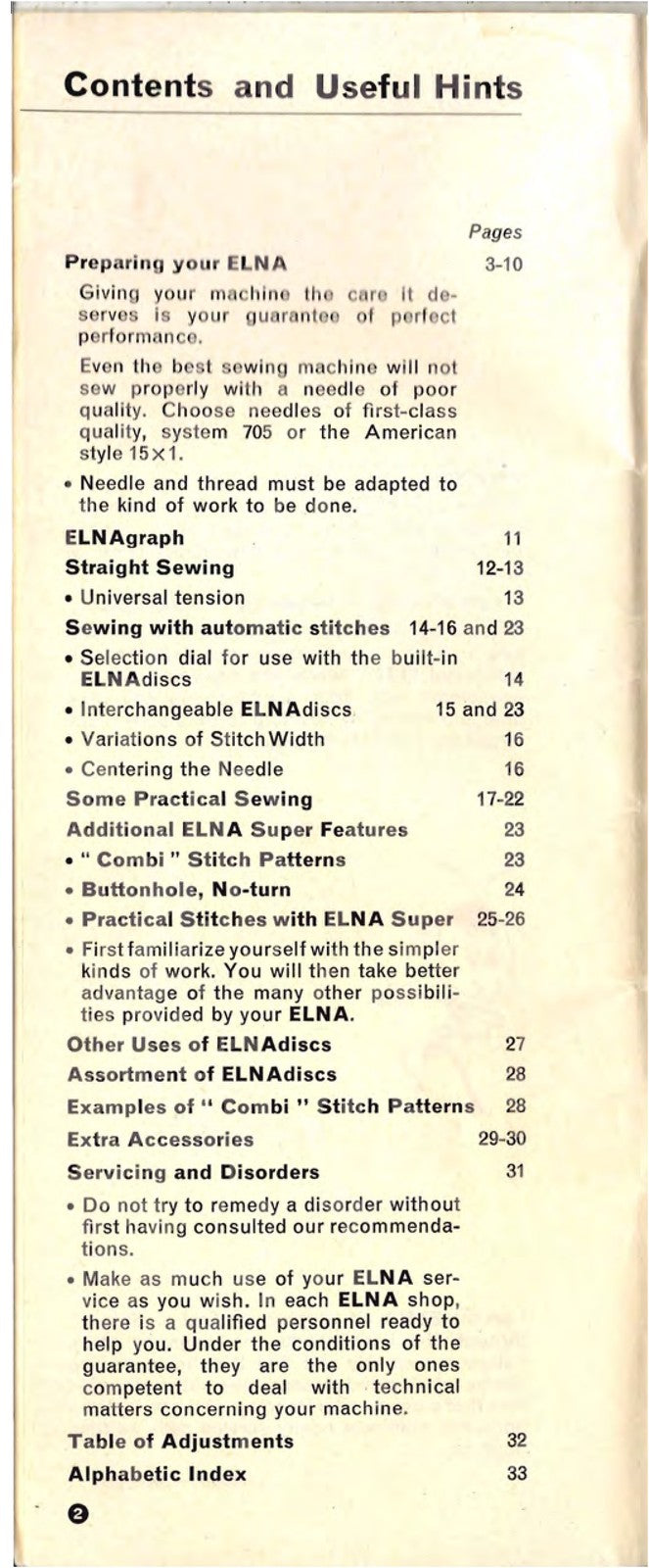 ELNA Star De Luxe Plana Super Instruction Manual - WIRE BOUND - TOUGH COVERS