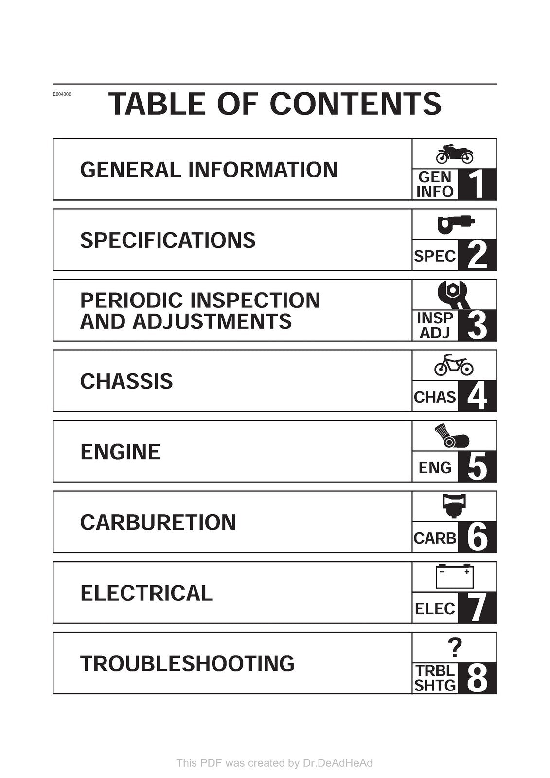 YAMAHA TT600R TT600RE Motorcycle Service Manual 2004 - WIRE BOUND - TOUGH COVERS