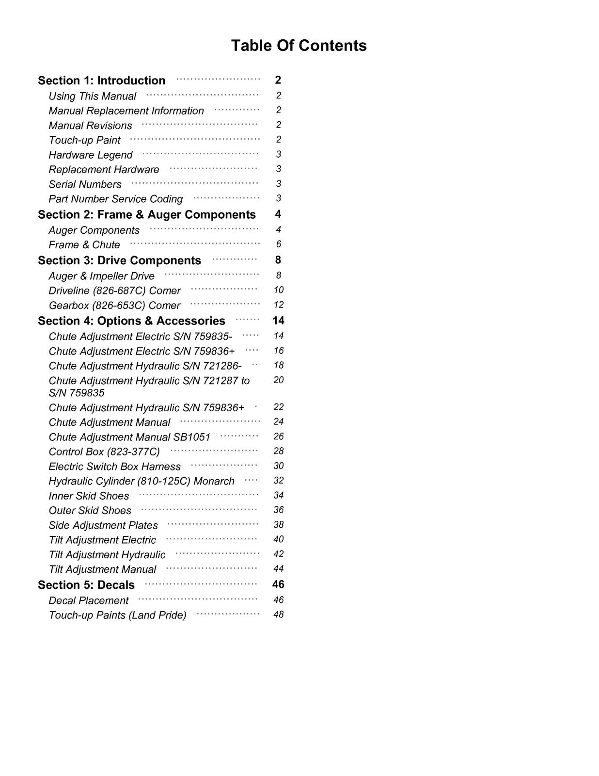 LAND PRIDE SB10 Series Snow Blowers Parts Manual 2025 - WIRE BOUND - COVERS