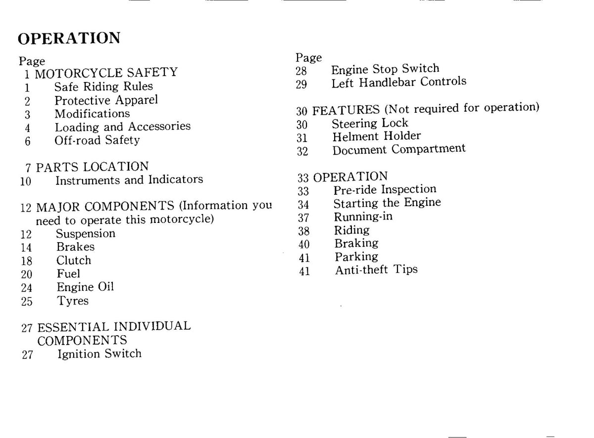 HONDA XL185S Owners Manual 1992 - BOUND - COVERS - XL FOLDOUT PAGES