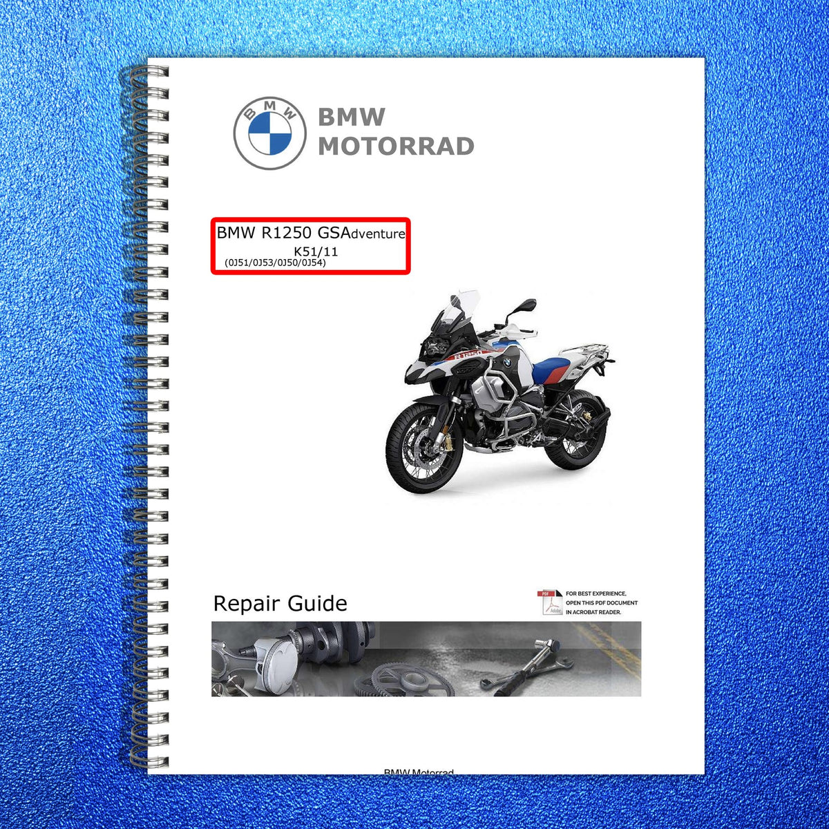 BMW R1250 GS Adventure K51 Service & Operators Manual BUNDLE - WIRE BOUND