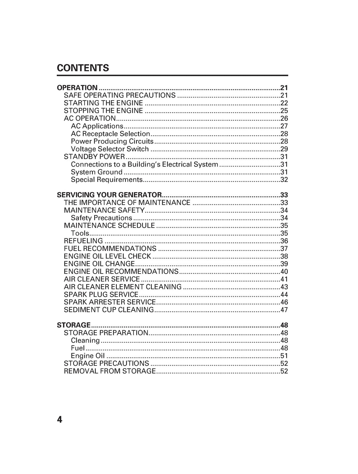HONDA EG4000CL EG5000CL EG6500CL Generator Owners Manual 2011 - WIRE BOUND