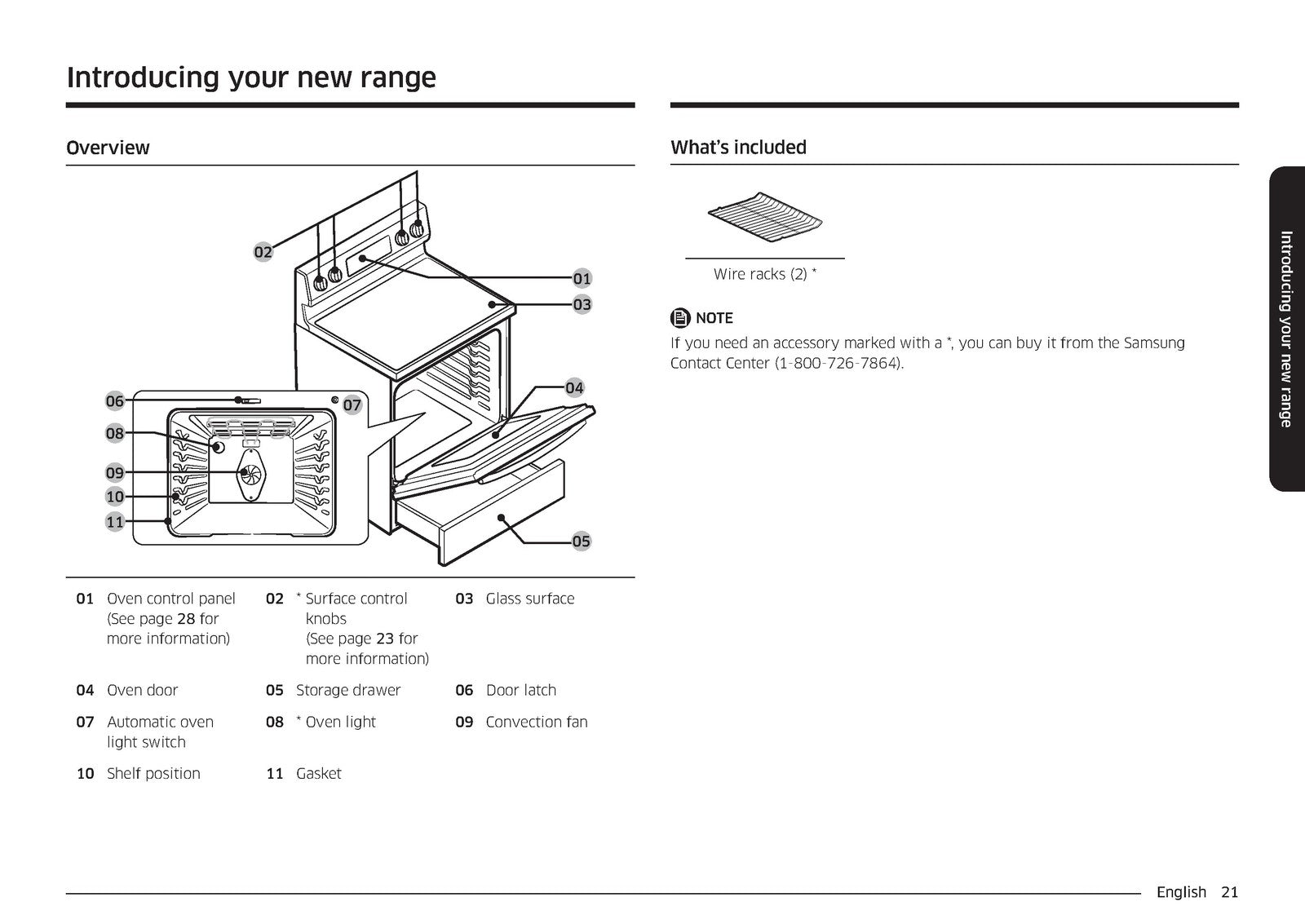 SAMSUNG NE63A6511SS Electric Range User Manual - STEEL WIRE BOUND - TOUGH COVERS