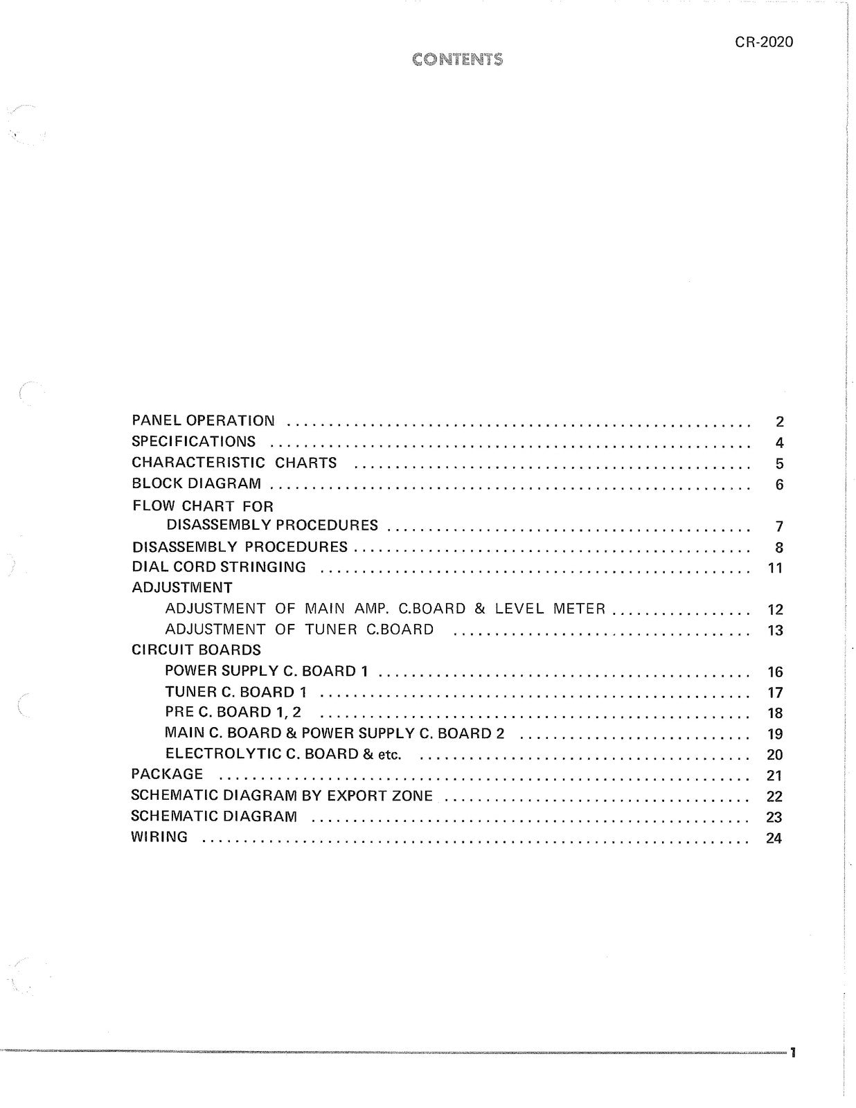 YAMAHA CR-2020 FM AM Stereo Receiver Service Manual - BOUND - COVERS - FOLDOUTS