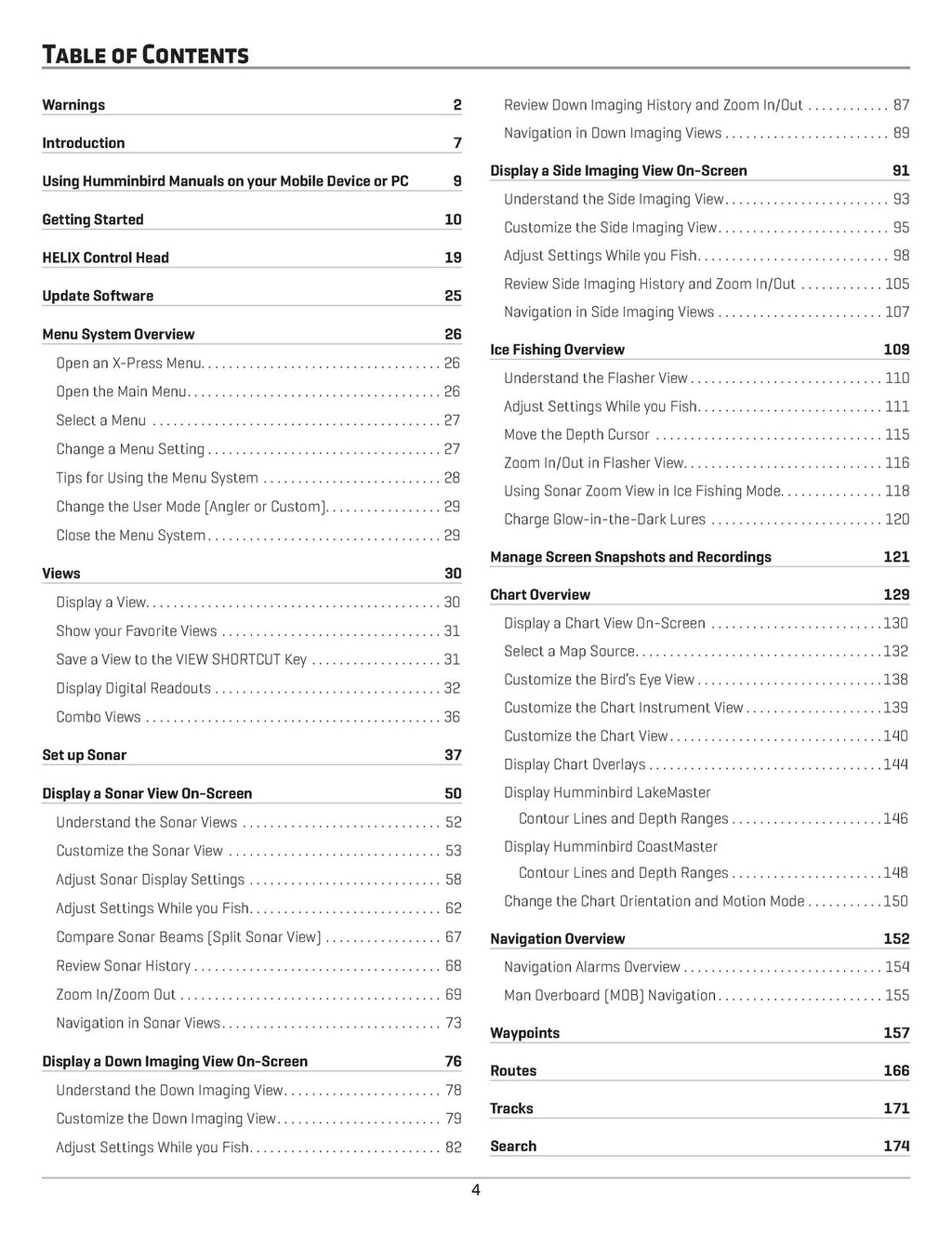 HUMMINBIRD HELIX G2 G3 G4 5 7 8 9 10 Operators Manual - WIRE BOUND - COVERS