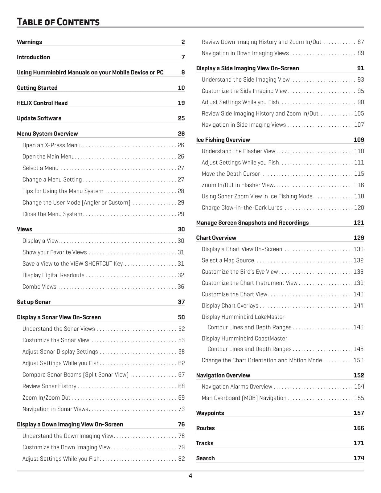 HUMMINBIRD HELIX G2 G3 G4 5 7 8 9 10 Operators Manual - WIRE BOUND - COVERS