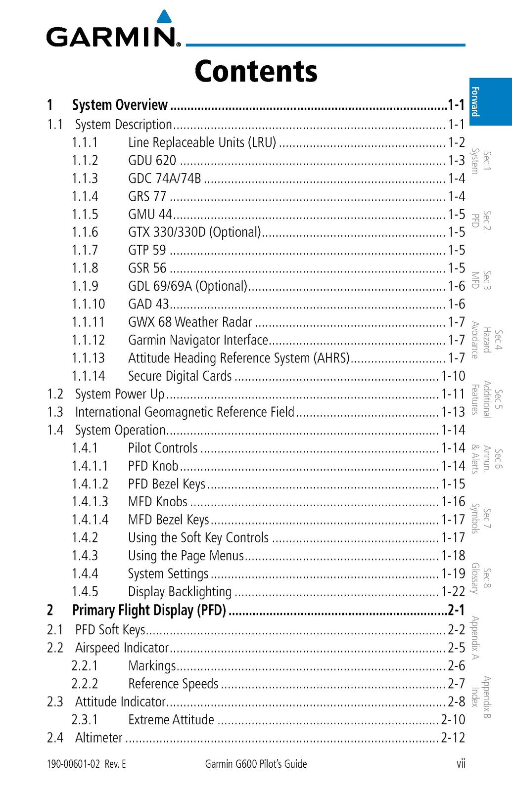 GARMIN G600 Pilots Guide 2011 - STEEL WIRE BOUND - PROTECTIVE COVERS